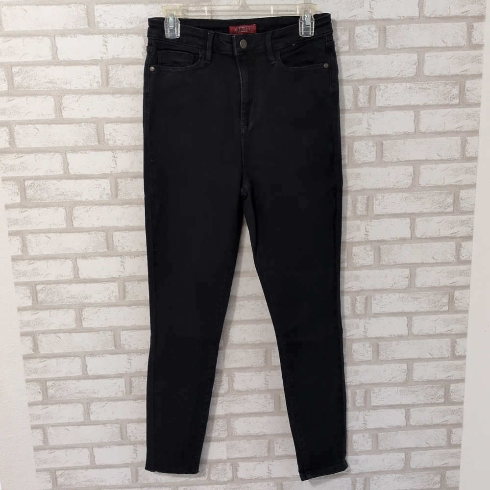 NWOT Guess Jeans Womens SZ 27 Skinny Logo On Pocket Black 90's Y2K